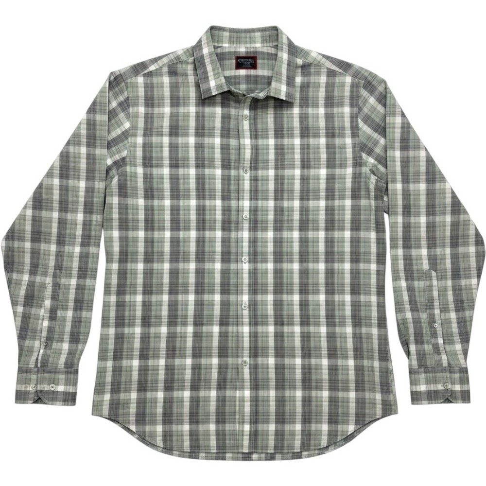 UNTUCKit Collins WF Grey Plaid Wrinkle Free Button Down Shirt Mens XL 40797